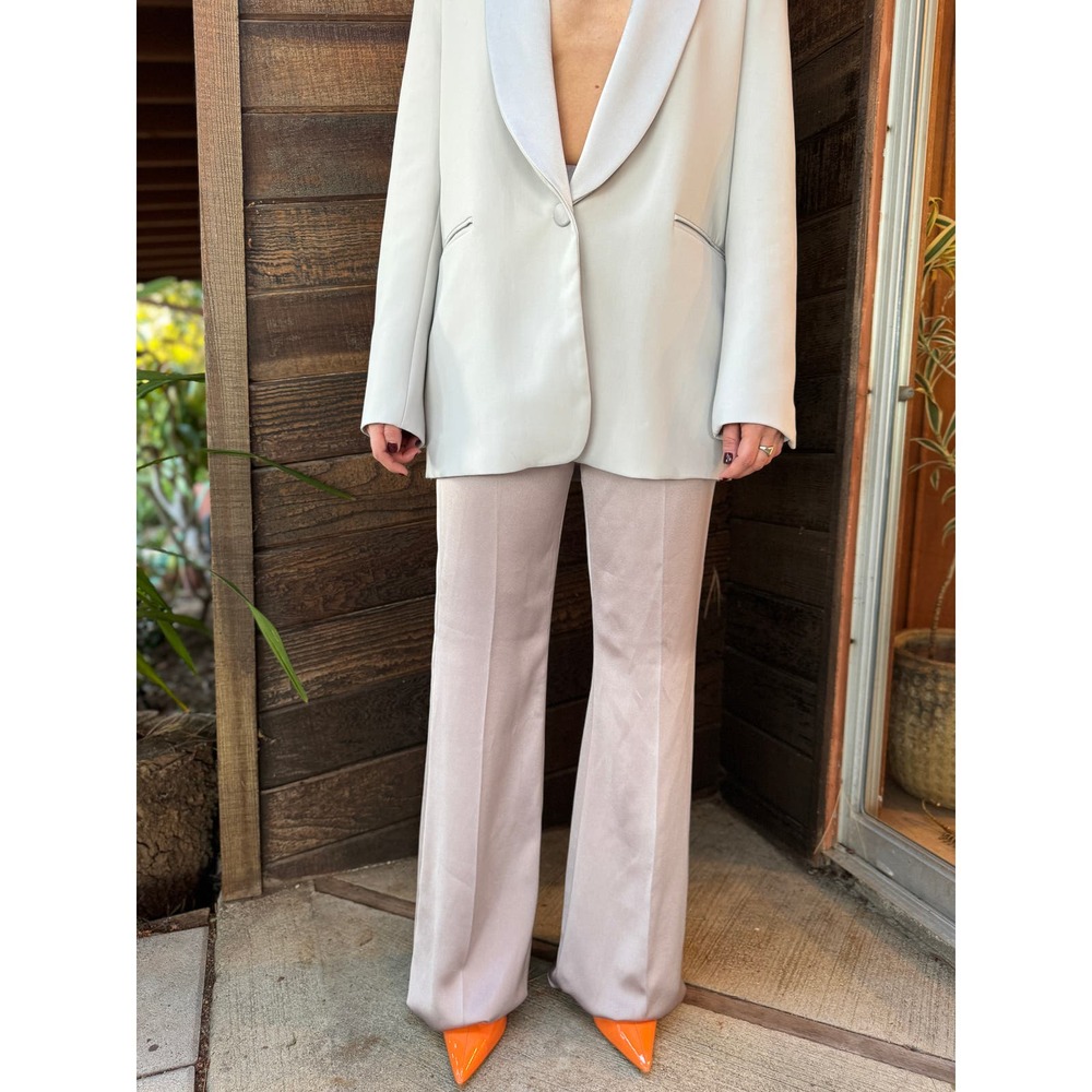 Huishan Zhang Iman Satin Flared Pants